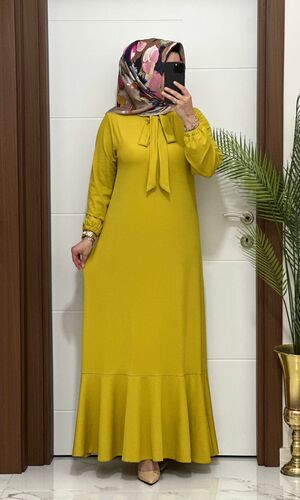 1095 K90 HARDAL KRAVAT DETAY KARİN KUMAŞ buyuk beden elbide yeni sezon