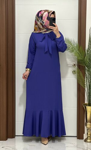 1095 K90 MOR KRAVAT DETAY KARİN KUMAŞ buyuk beden elbide yeni sezon