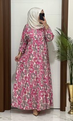 moda sura - 1020 k 170 pembe renk modal kumas elbıse yeni sezon büyük beden