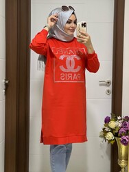 moda sura - 4245 K20 TURUNCU CHANEL SWEAT