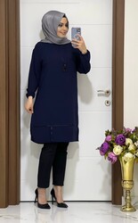 moda sura - 4444 K25 TUNİK LACİVERT