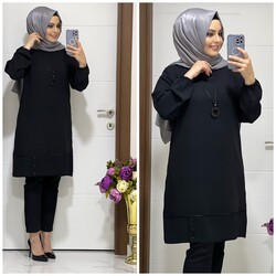 moda sura - 4444 K25 TUNİK SİYAH