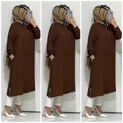 moda sura - 4445 K 30 KAHVE RENK ALYA YENİ SEZON SURA TUNİK