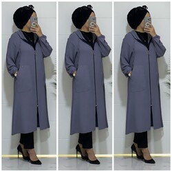 moda sura - 6868 K 40 gri YENİ SEZON SURA HUMA kap buyuk beden
