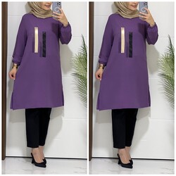 moda sura - 4645 K 25 LİLA RENK YENİ SEZON SURA TUNİK