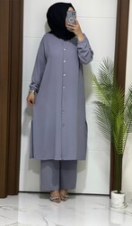 moda sura - 4747 k 50 GRİ tunik pantolon TAKIM