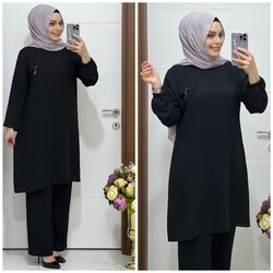 moda sura - 5005 - 5020 K60 SİYAH PANTOLON TUNİK TAKIM