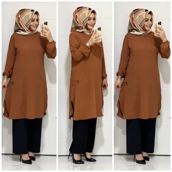 moda sura - 8000 K35 KİREMİT PANTOLON TUNİK TAKIM