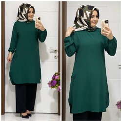moda sura - 8000 K 45 ZÜMRÜT PANTOLON TUNİK TAKIM