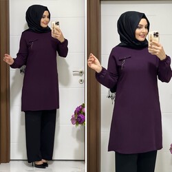 5005 K45 MÜRDÜM PANTOLON TUNİK TAKIM - Thumbnail