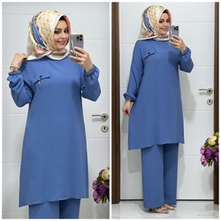 moda sura - 5020 K 35 indigo TUNİK PANTOLON TAKIM