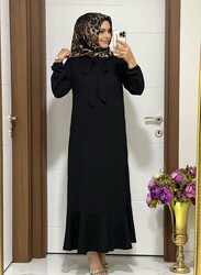 5070 K 50 siyah YENİ SEZON SURA elbise - Thumbnail
