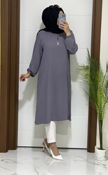 moda sura - 4445 K 30 gri ALYA YENİ SEZON SURA TUNİK