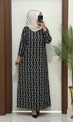 moda sura - 4477 K60 LACİVERT YENİ ZİNCİR DESEN bürümcük kumaş büyük beden elbise yeni sezon