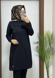 moda sura - 4550 K 25 SİYAH çimalı buyuk beden ıkı ıplık tunık yeni sezon