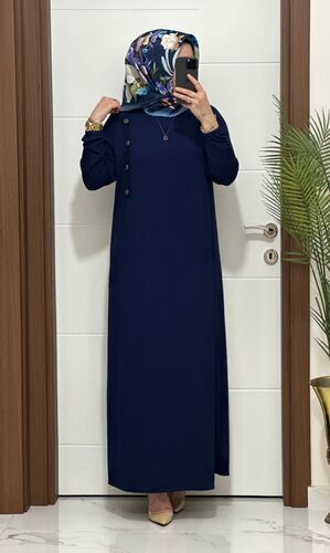 5510 K 80 LACİVERT ROBALI model fitilli burgu kumaş beden elbise yeni sezon