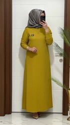 5888 K 60 HARDAL arma detay fitilli burgu kumaş beden elbise yeni sezon - Thumbnail