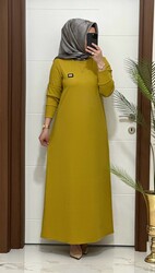 5888 K 60 HARDAL arma detay fitilli burgu kumaş beden elbise yeni sezon - Thumbnail