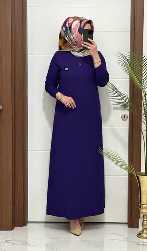 5888 K 60 MOR arma detay fitilli burgu kumaş beden elbise yeni sezon