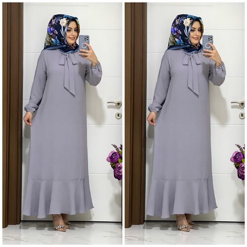6000 K45 GRİ GONCA ELBİSE