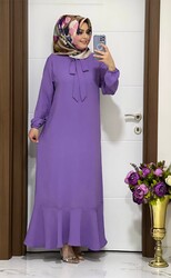 6000 K45 LİLA GONCA ELBİSE - Thumbnail