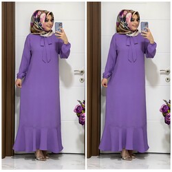 6000 K45 LİLA GONCA ELBİSE - Thumbnail