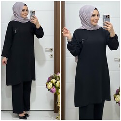 moda sura - 5020 K 45 SİYAH TUNİK PANTOLON TAKIM