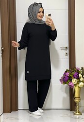 moda sura - 6005 K35 SİYAH PANTOLON TUNİK TAKIM
