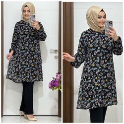 moda sura - 6060 k 25 şifon tunik pantolon takım