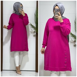 moda sura - 6870 K35 fuşya TUNİK büyük beden yeni sezon