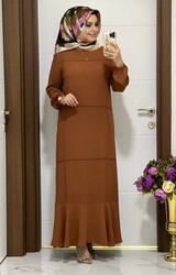 moda sura - 7000 K35 KİREMİT BAHAR ELBİSE