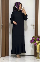 moda sura - 7000 K35 SİYAH BAHAR ELBİSE