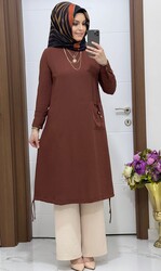 8035 k 60 kahverengi tunik pantolon TAKIM - Thumbnail