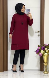 moda sura - 4444 K25 TUNİK BORDO